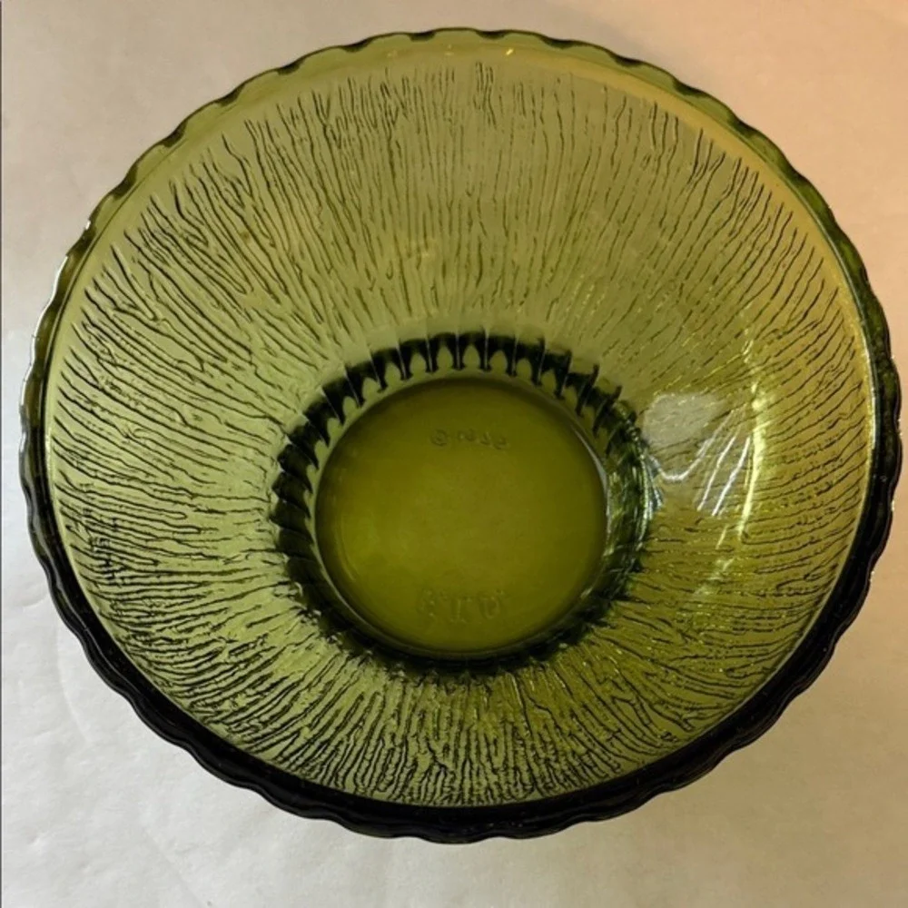 Olive Green Glass Food Storage‎ Bowl